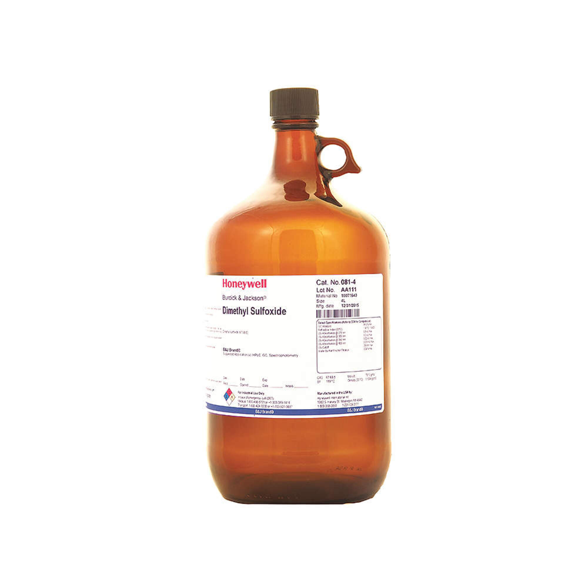 Honeywell - 081-4 - Dimethyl Sulfoxide: 0.1% Concentration, 67-68-5, 78 ...