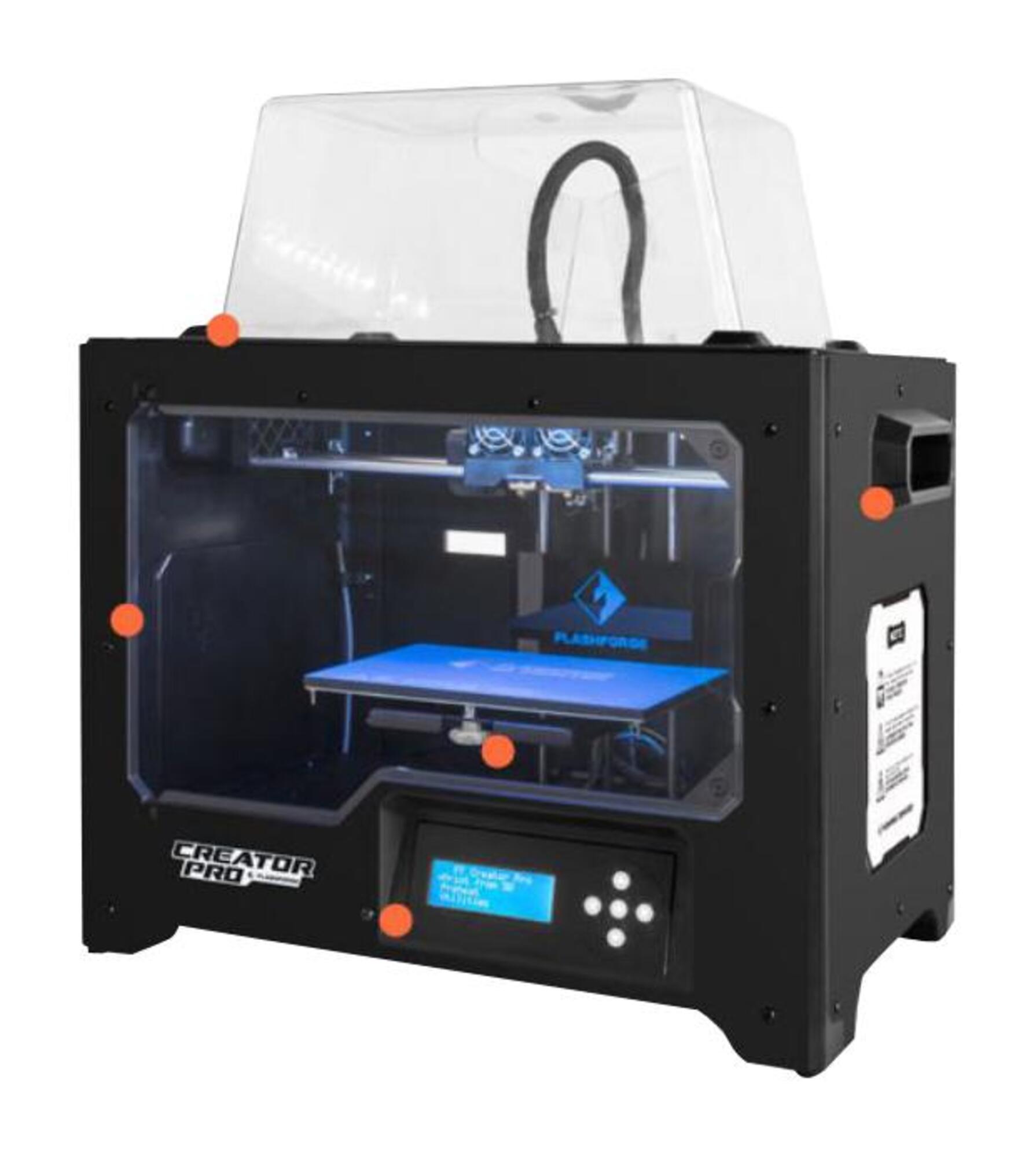 FlashForge - CREATOR PRO - 3D Printer, 1.75mm Filament, 0.5 mm