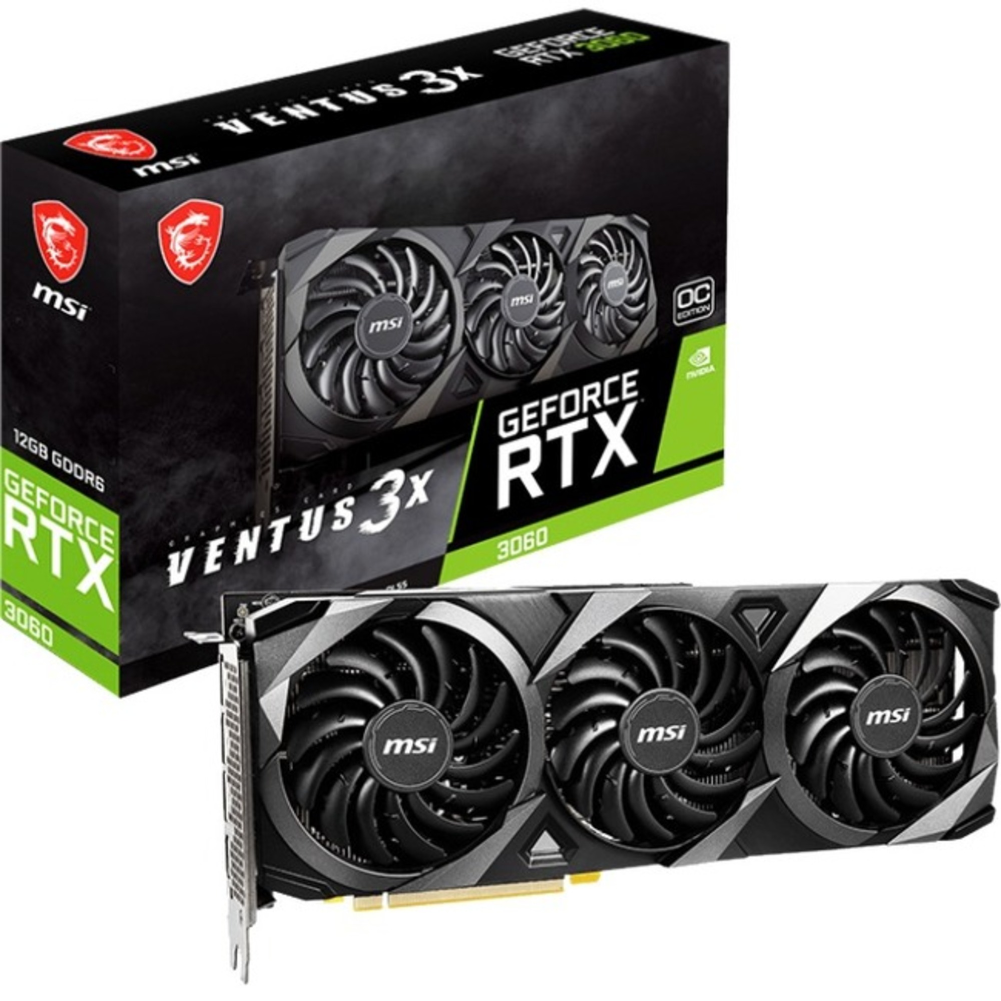 MSI - G3060V3X12C - MSI NVIDIA GeForce RTX 3060 Graphic Card - 12 GB ...