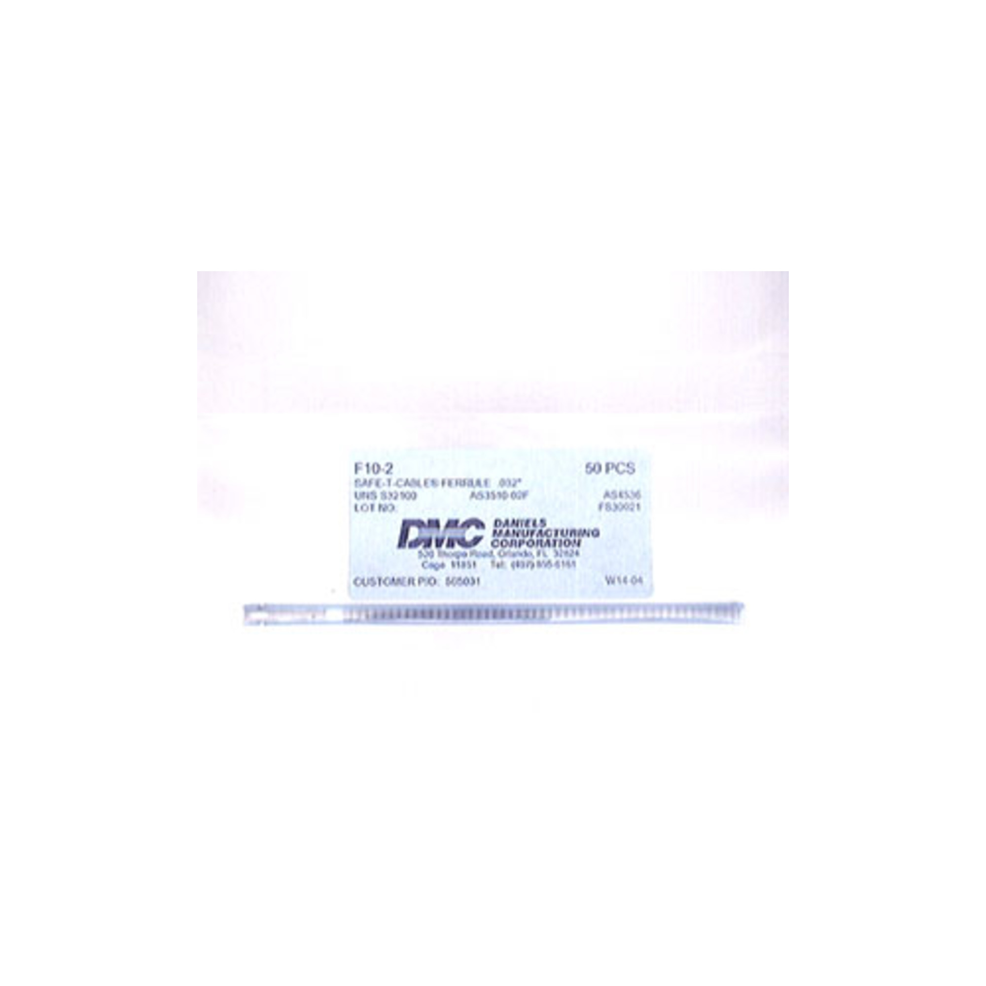 DMC - F10-2PKG - .032" Safe-T-Cable Ferrules (Cartridge of 50 